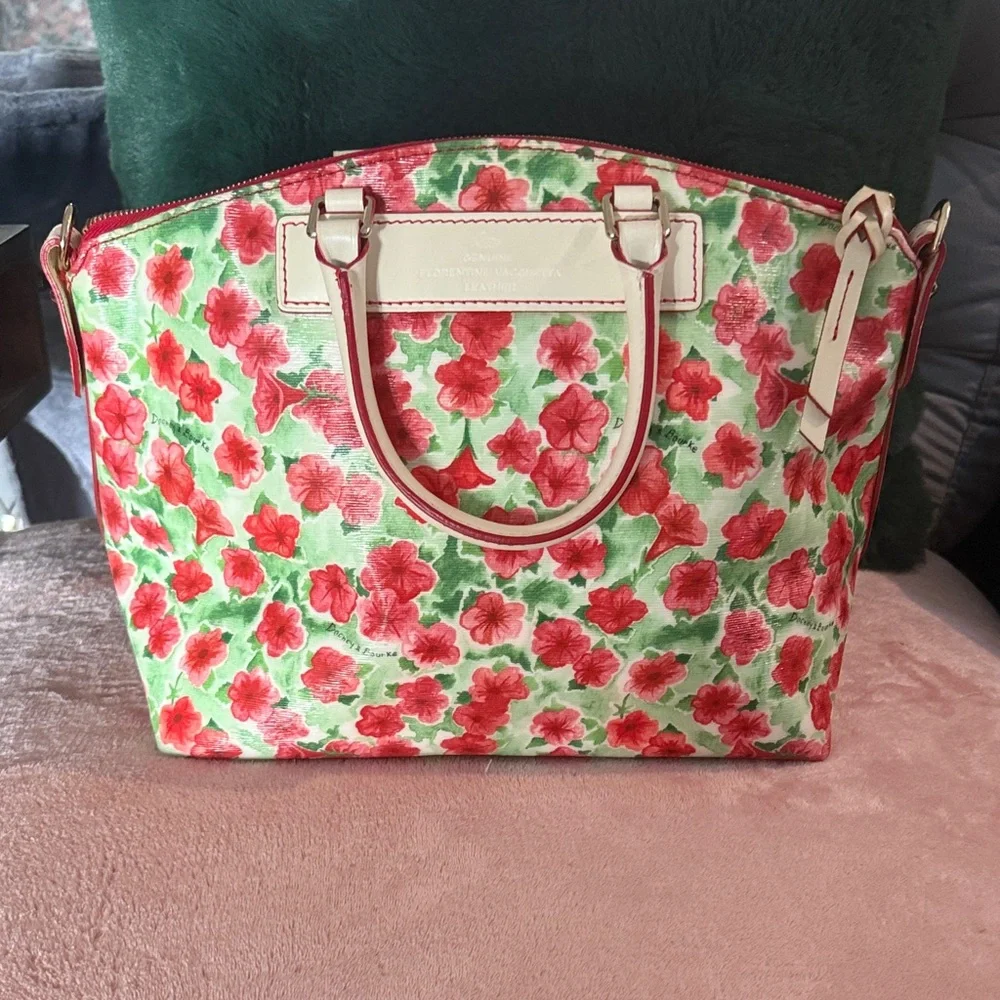 Dooney and Bourke Floral Satchel in coated cotton - Picture 1 of 8